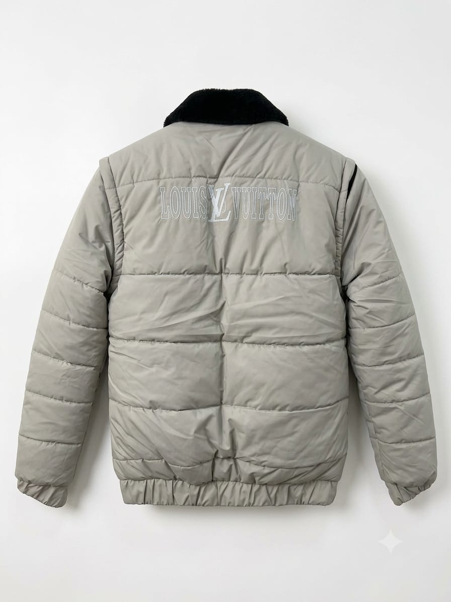 Puffer Vest with Fur Collar