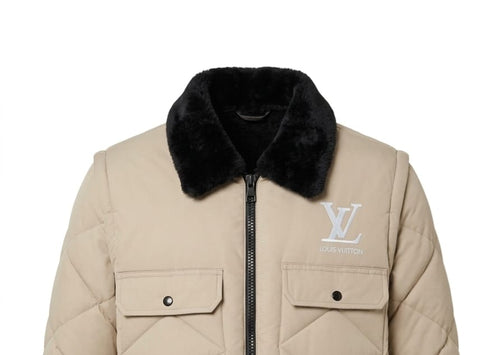 Puffer Vest with Fur Collar