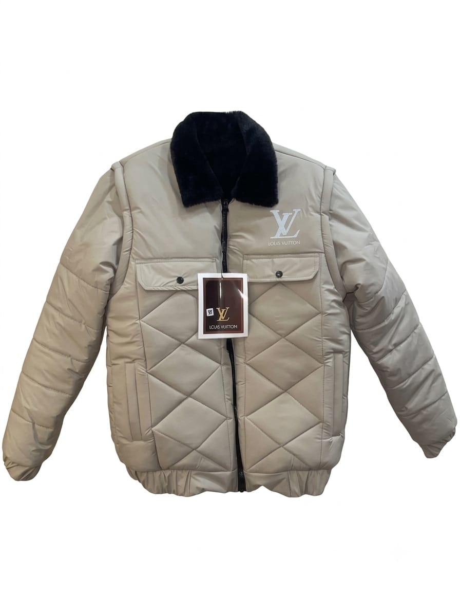 Puffer Vest with Fur Collar
