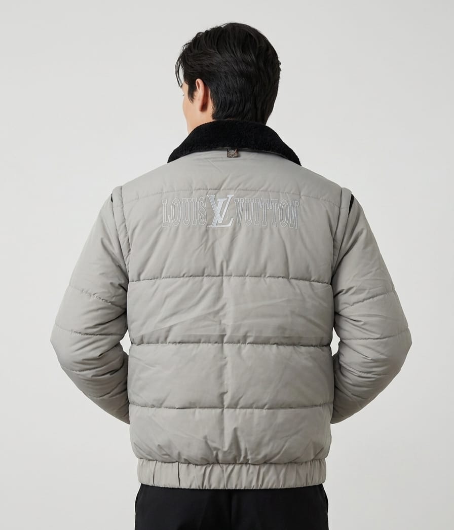 Puffer Vest with Fur Collar
