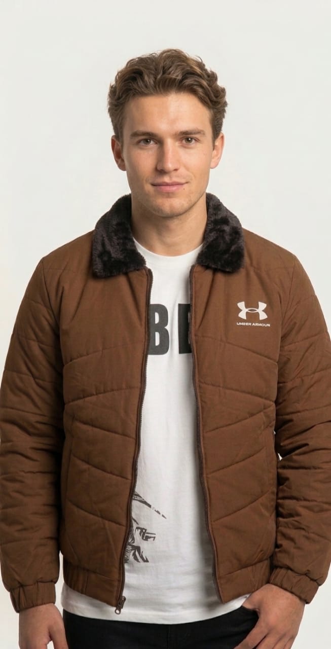 Puffer Vest with Fur Collar