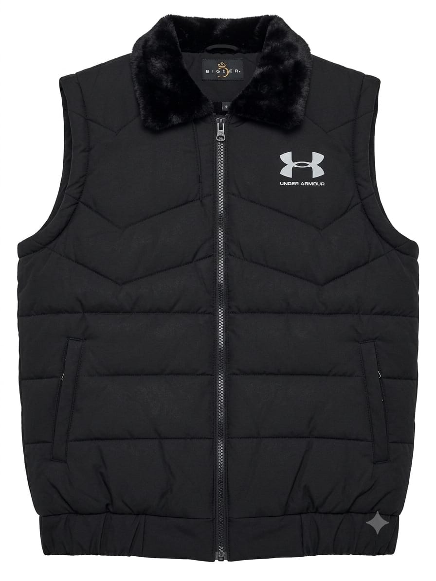 Puffer Vest with Fur Collar